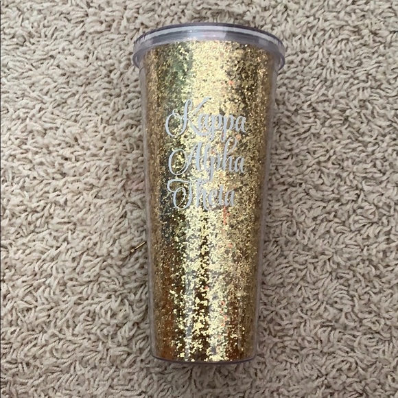 Never used kappa alpha theta sparkly tumbler - Picture 1 of 3